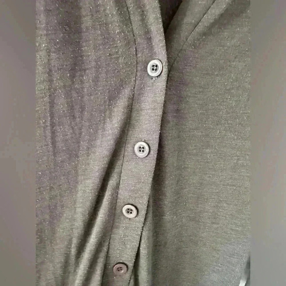 Shulami size small long lightweight sweater office preppy button up brown casual - Picture 4 of 5